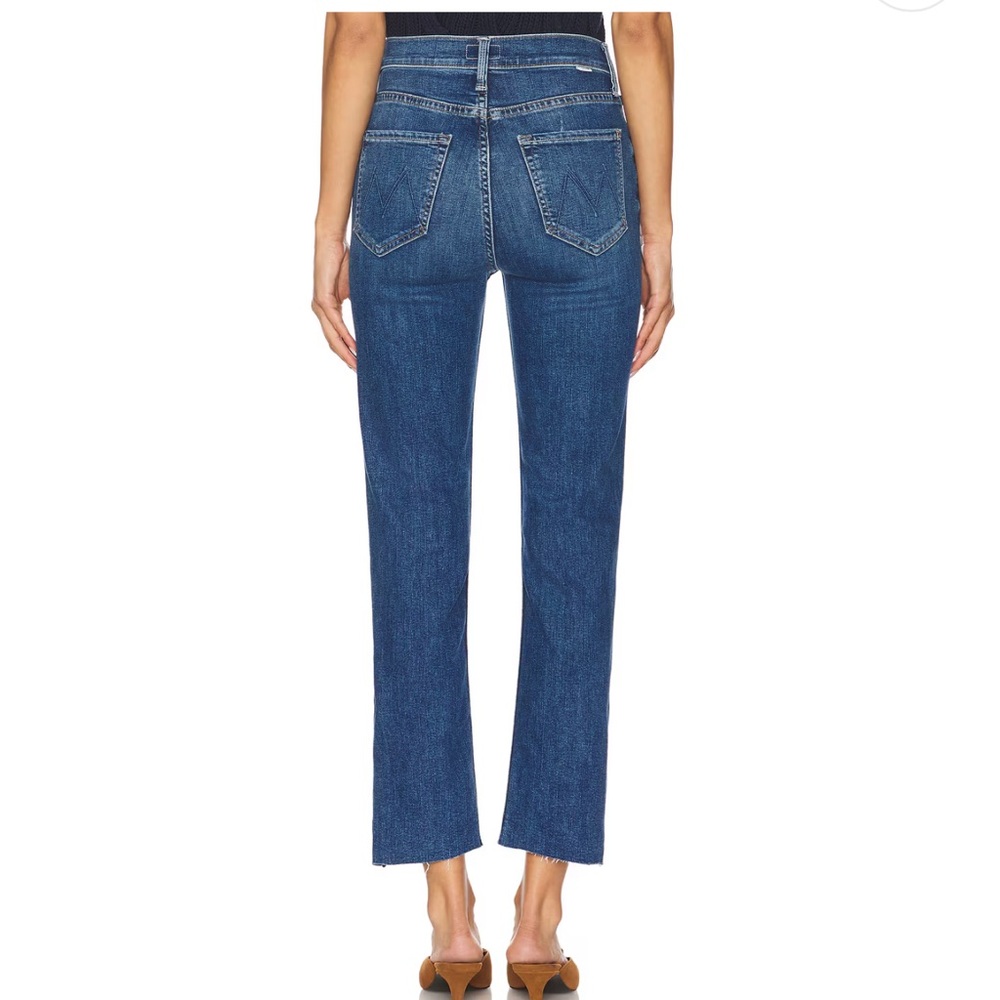 MOTHER  High Waisted Rider Ankle Step Fray Jeans in Over The Top size 28 - Picture 3 of 11